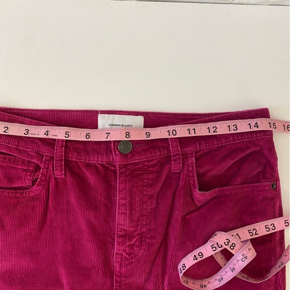 Current/Elliot || Corduroy Crop Flare Pants Magenta Fuchsia Pink 29 - Picture 4 of 10